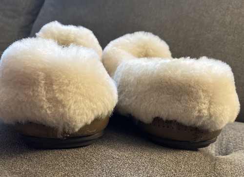 Tory Burch Women's Metallic Suede Shearling Belding Slippers Size 10 Gray Cozy - Picture 6 of 8