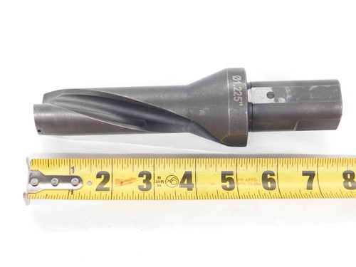 1.225 O.D. 7 1/2 OAL COOLANT THRU INDEXABLE INSERT DRILL 1 1/4 SHANK 2 FL 1.25 - Picture 2 of 6