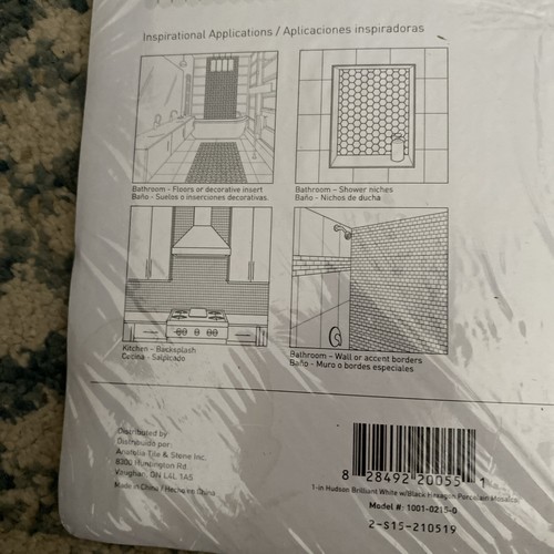 Satori by Anatolla weiß schwarz Bodenfliese Feinsteinzeug Mosaik Sechseck 1 Blatt 10,16 - Bild 5 von 7