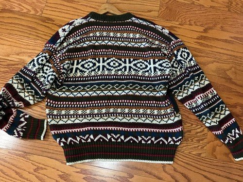 Jersey de Colección Gant Nórdico De Gran Tamaño Tejido Abierto Rayas Enmarcado a Mano PESCADOR CÁLIDO XL - Imagen 4 de 6