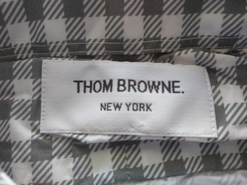 Neu ohne Etikett Thom Browne grau Schäfer Karo Ripsband Ärmel Streifen TB0 14-31,5 X Small - Bild 3 von 7