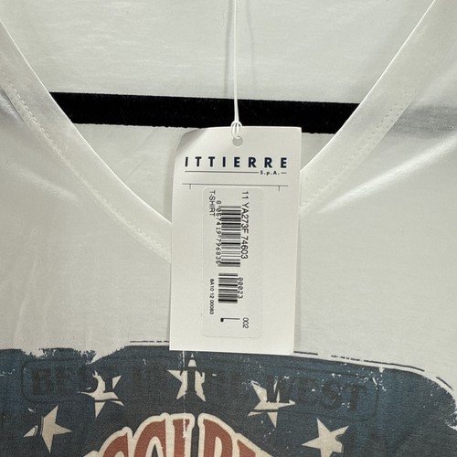 Fiorucci Buffalo Mens T Shirt Short Sleeve Lightweight White Size Large Graphic - Picture 6 of 9