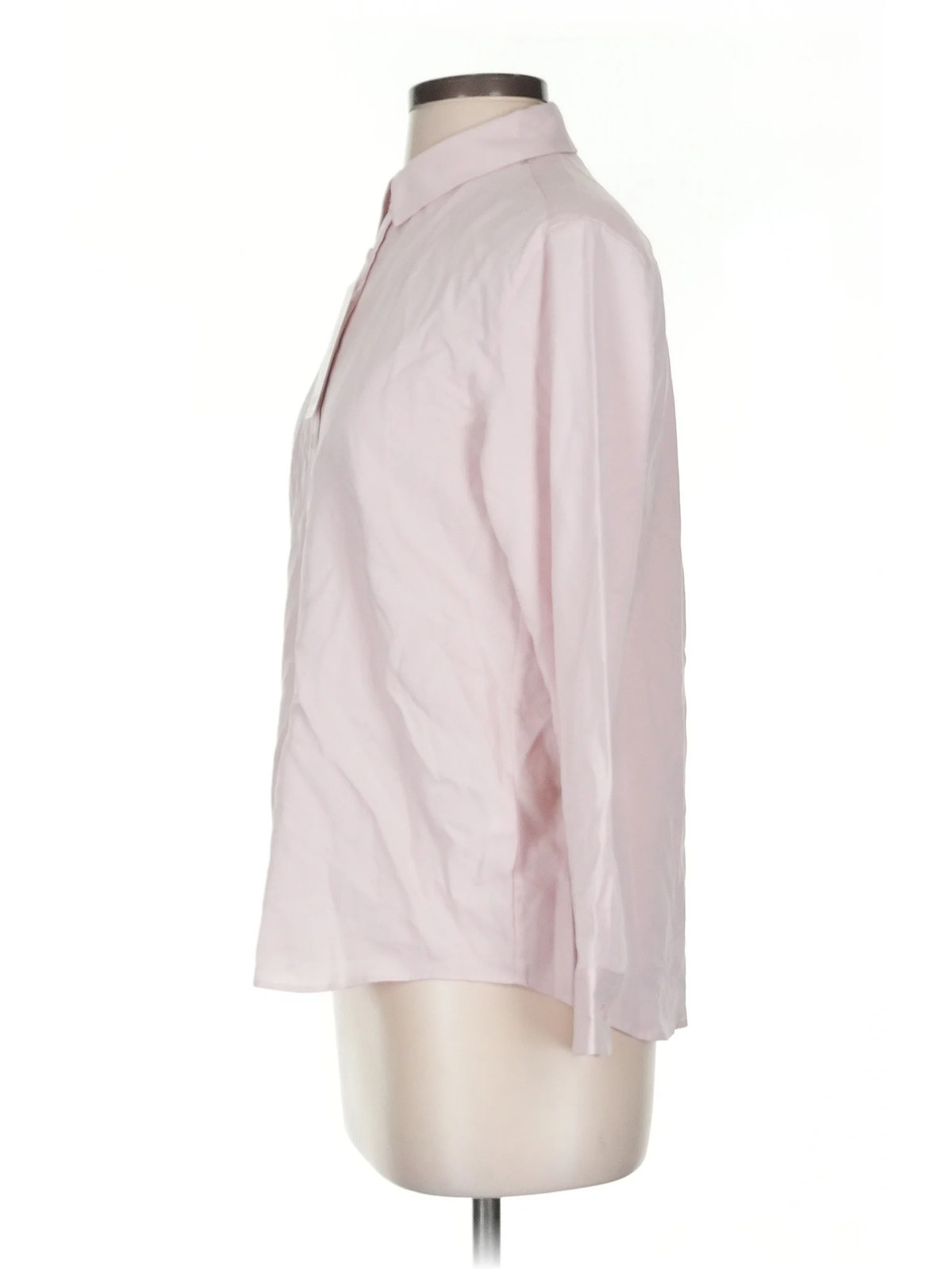 Uniqlo Women Pink Long Sleeve Button-Down Shirt S thumbnail 4