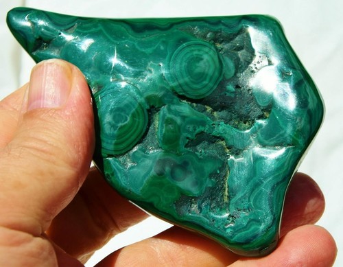 Polished Bullseye Bull's Eye Malachite Congo Great Crystals 3.9" 98mm 4237d xx - Picture 3 of 12