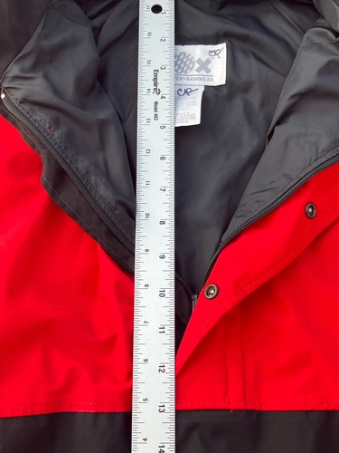 10X Goretex Regenjacke Herren XL Pullover Windbreaker rot Kapuze Kutte 1/2 Zip Druckknopf - Bild 16 von 21