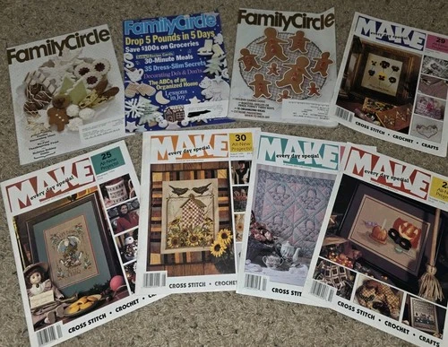 Lot Leisure Arts Cross Stitch Collection Magazines Chambray Scottie Cats Gnome