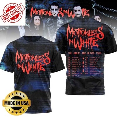 Motionless In White The Sweat And Blood Tour  2026 All Over Printed T-shirt