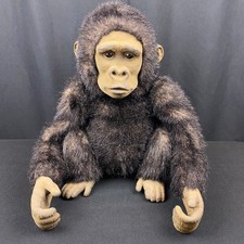Fao Schwarz Stuffed Sitting Silverback Gorilla 16 Inches Life Like Flocked Rare