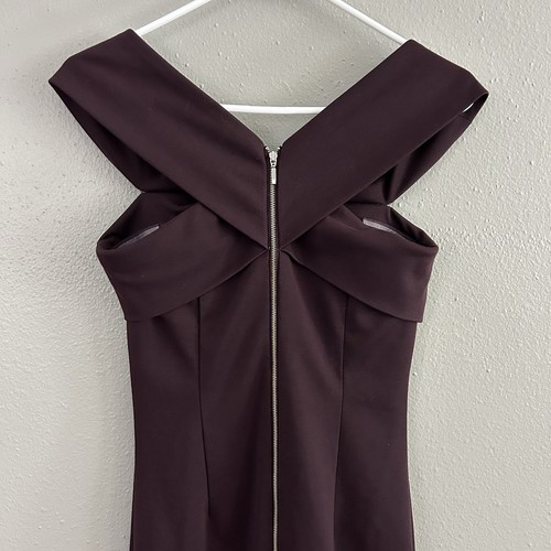 Finders Keepers Marsala Be Still Dress XS Full Zip Back Off Shoulder Pencil Midi - Picture 9 of 12
