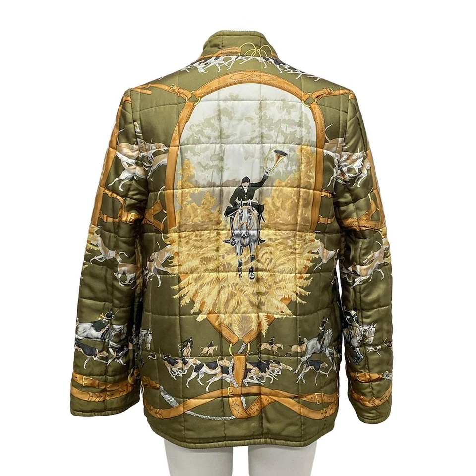 Auténtica chaqueta ligera HERMES - Caqui Naranja Multi Seda, algodón para hombre Foto 2 de 4