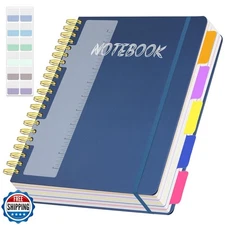 Ouzoustate 5 Subject Notebook College Ruled, 300 Pages A4 Hardcover Spiral No