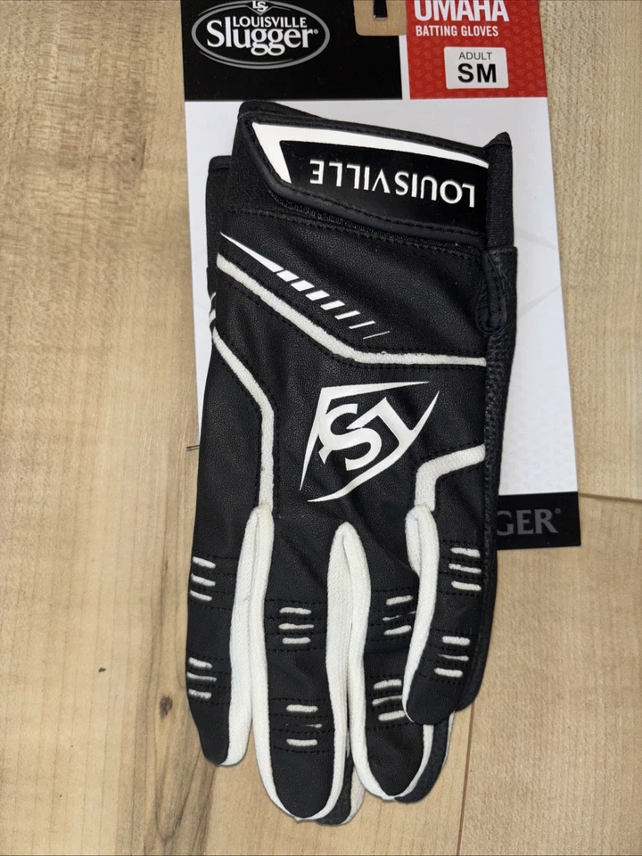 Guantes de bateo Louisville Slugger Omaha para adultos negros pequeños nuevos con etiquetas Foto 2 de 4