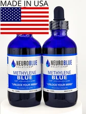 Neuro Blue 1% Methylene Blue USP Grade TWO PACK 4oz- Formaldehyde Free -