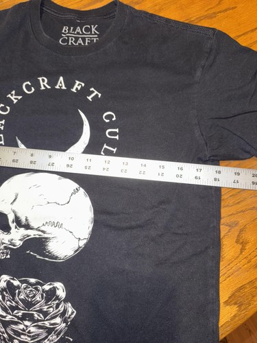 Camisa de culto Blackcraft para hombre S Calavera Luna Rosa Gótica Gráfica Camiseta Espíritus - Imagen 6 de 7