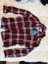 Market & Spruce  Flannel Plaid Top Collared B...