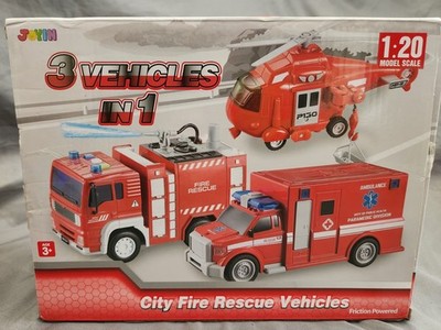 NEW CITY FIRE RESCUE VEHICLES Toy Light Up Kids 3+ Years old JOYIN Truck