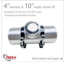 0.48 Gallons 4 X 10 Aluminum Round Fuel Gas Tank Center Fill 14 Npt Outlet 0.48 Gallons 4 X 10 Aluminum Round Fuel Gas Tank Center Fill 14 Npt Outlet