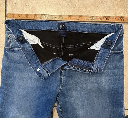 GAP Kids Denim Jeans Stretch Skinny Boys Size 18 Husky Dark Blue Adj Waist EUC - Picture 4 of 4