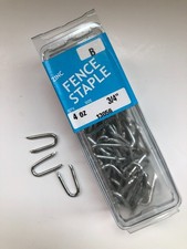 4 oz. Approx. Ct. 100 Fence Staples -Zink Plated U Shaped Nails/Staples Fencing