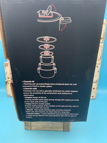 Chef Pro 6,5 qt. Cazuela con tapa de vidrio, NUEVA - Imagen 4 de 5