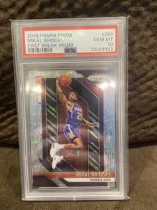 Mikal Bridges 2018-19 Panini Prizm Fast Break #289 Rookie PSA 10