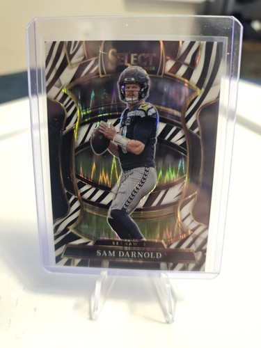 2025 Panini Select - Concourse Sam Darnold #13 Zebra Shock Prizm