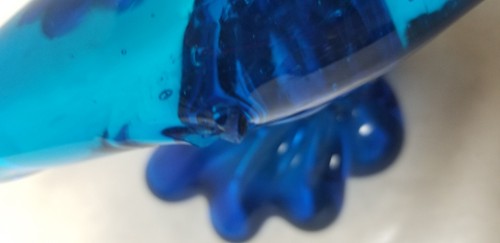 VINCI ART GLASS HAND BLOWN BLUE DOLPHIN FIGURINE 7 3/4" - Picture 9 of 9