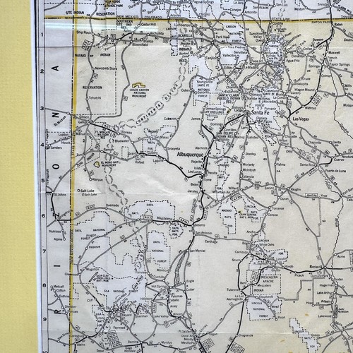 Ornately Framed Matted Midget Map of New Mexico’s Best Roads C.M. Co 15” x 17.5” - Picture 16 of 23