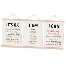 Wall Art Poster Hanger Frame 12x16 Inch Set of 3, Inspirational Classroom
