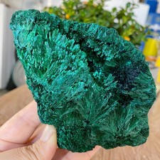 2.18LB Natural Velvet Malachite Gorgeous Green Needles Mineral Specimens Healing
