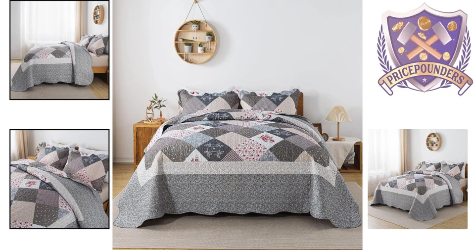 Juego de ropa de cama de algodón de microfibra reversible para todas las estaciones... Foto 2 de 4