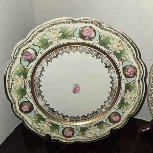 8 antike MZ Austria Moritz Zdekauer Porzellan Teller mit rosa Rosen - Bild 4 von 19