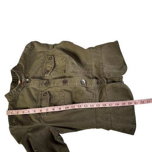 Chaqueta Militar Vintage Verde Oliva Algodón Utilidad Y2K Estilo Ajustado Talla 6 - Imagen 12 de 12