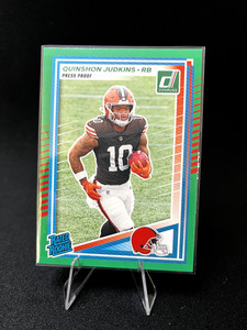 2025 Panini Donruss - Rated Rookie Quinshon Judkins #330 Press Proof Green (RC)