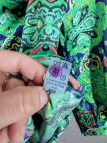 Hawes & Curtis Blouse Womens Size UK 12 Green Paisley Long Sleeve Button Up - Bild 6 von 8