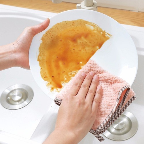 Toallas de plato de terciopelo coralino suave y absorbente para limpieza de vidrios y puertas - Imagen 5 de 16