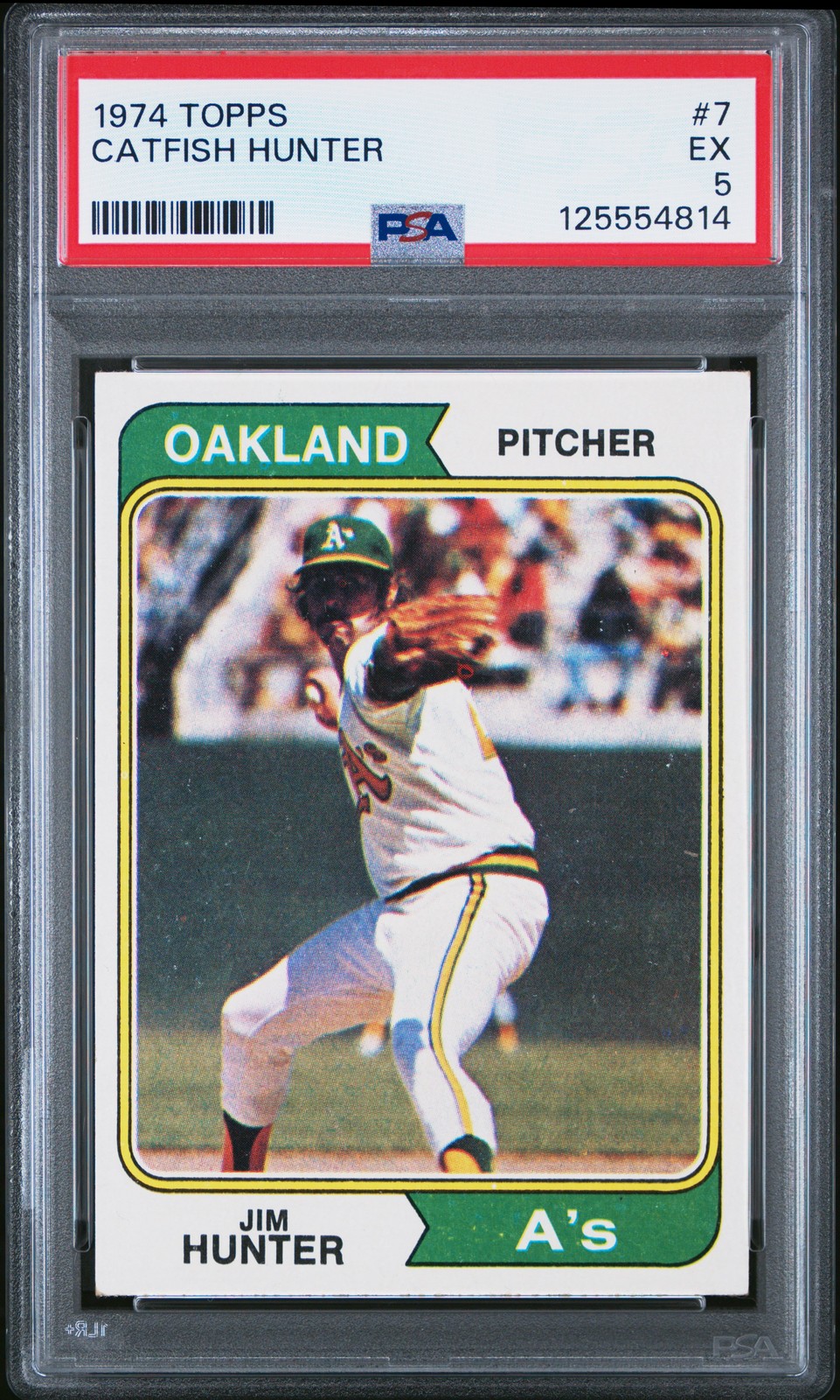 1974 TOPPS #7 CATFISH HUNTER PSA 5