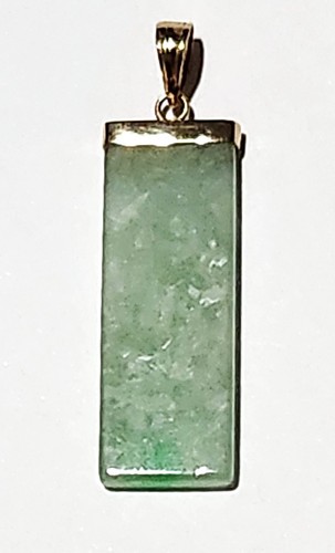 Elegante collar de cadena de 18 pulgadas con colgante de jade verde helado montado en oro de 14K 5,9 gramos - Imagen 3 de 22