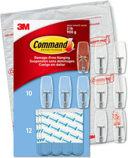 Command Medium Clear Wire Toggle Hooks,10 Wall Hooks and 12 Strips, Damage-Free 2.02 per strip