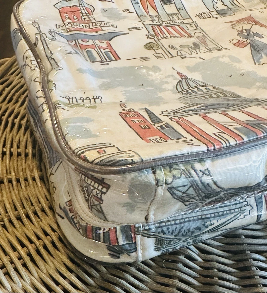 Bolsa de almacenamiento de viaje para accesorios cosméticos Paris temática Moulin Rouge impermeable Foto 3 de 4