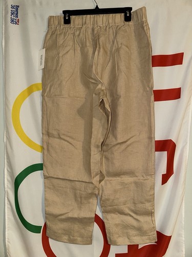 Haven Well Within Linen Straight Leg Lounge Pants Elastic Waist Womens XL Beige - Picture 5 of 9