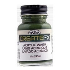 Testors Paints TES79407 FX Acrylic Wash Olive Green