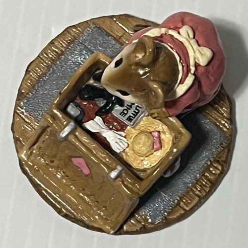 Wee Forest Folk ATTIC TREASURES Annette Petersen Mouse Pink Dress Trunk M-126 - Picture 11 of 11