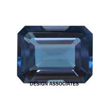 NATURAL LONDON BLUE TOPAZ 12x10 MM EMERALD CUT