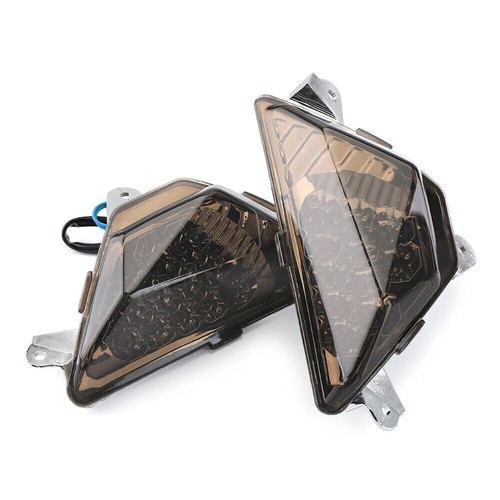 Smoke Front LED Turn Signal Light Fit Kawasaki Ninja 300/400/650/1000 ZX6R/636 - Foto 4 di 8
