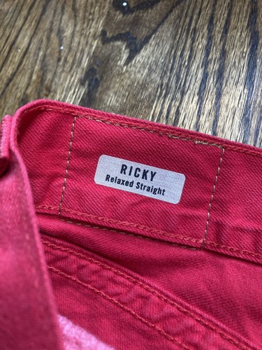 NWT True Religion Jeans Mens Size 33x33 Red Ricky Flap Pocket Relaxed Straight - Picture 8 of 15