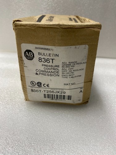 Neu Allen Bradley 836T-T256JX29 Druckregelschalter verstellbar 60-650 psi Neu im Karton - Bild 3 von 5