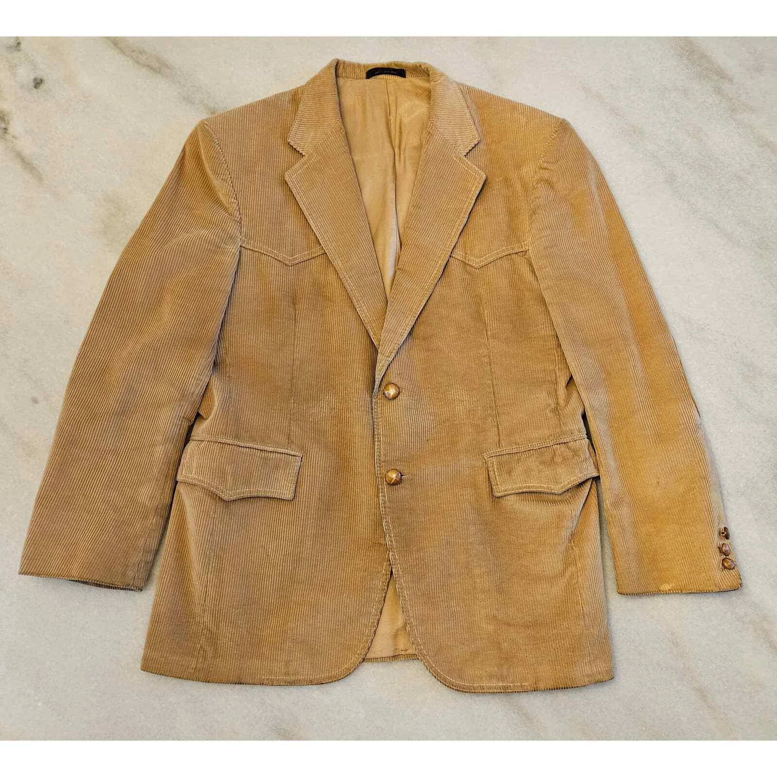 Vintage Levi's Corduroy Blazer Men's Size 40R Brown Western Ware Notch Lapel