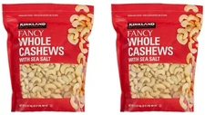 2 Packs Kirkland Signature Whole Fancy Cashew Nuts With Sea Salt 2.5lb Each Pack