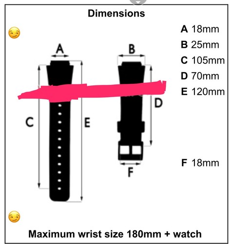 18mm Fits CASIO c Black Rubber Watch Replacement Band 399DP4 - Picture 10 of 10